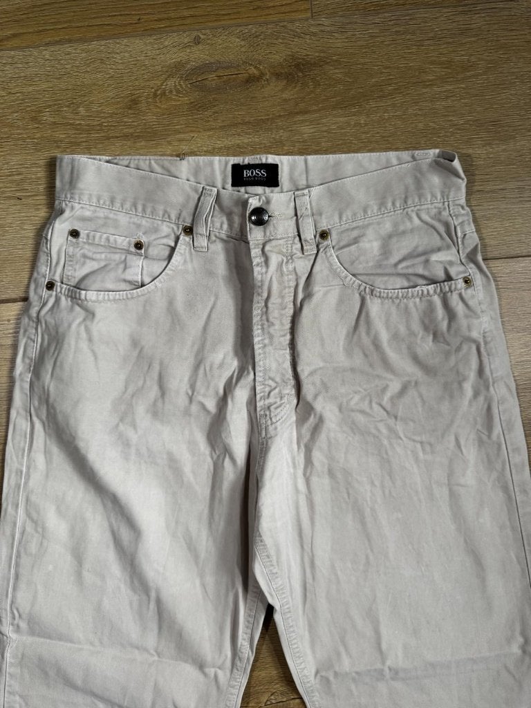 RT-0076 Hugo Boss chino beige heren maat XS, Kleding | Heren, Beige, Ophalen of Verzenden, Hugo Boss, Gedragen