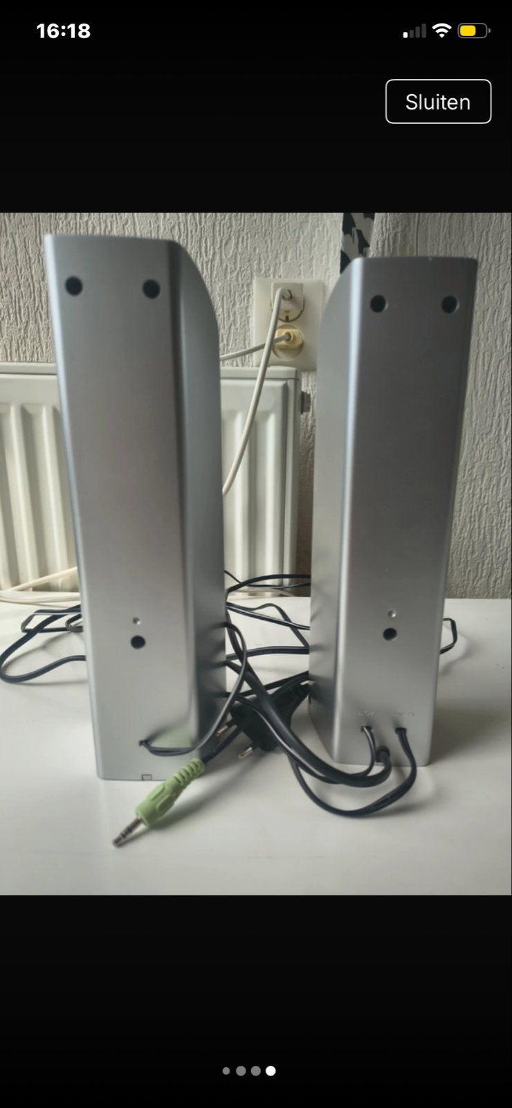 Philips Stereo Speakerset - Zilver/Zwart, Audio, Tv en Foto, Luidsprekers, Ophalen, Stereo speakers, Philips, Gebruikt
