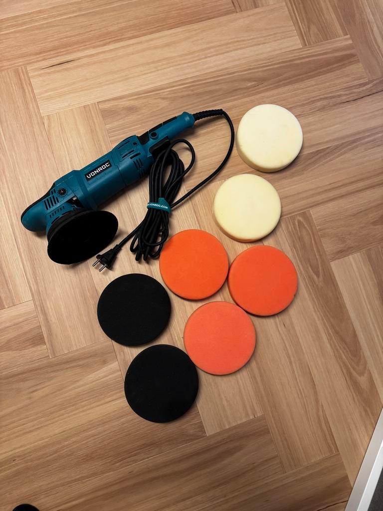 Vonroc Polijstmachine 150mm met accessoires, Ophalen of Verzenden