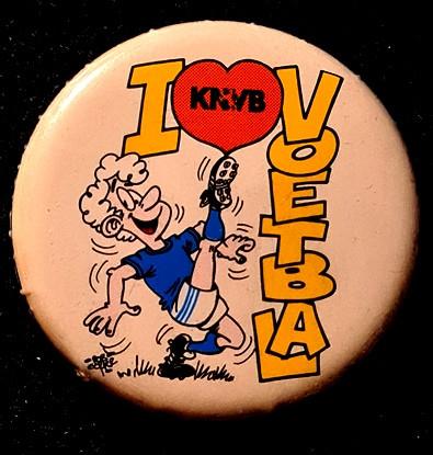 I love K.N.V.B. voetbal button, Verzamelen, Verzenden, Nieuw, Sport, Button