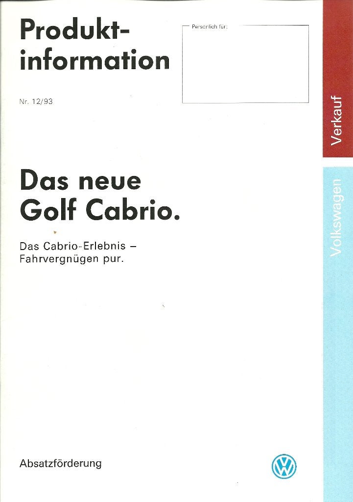 Volkswagen Golf 3 cabriolet produktie informatie, Ophalen of Verzenden, Gelezen, Volkswagen