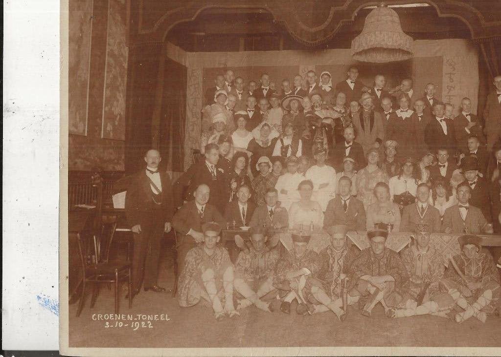 Utrecht Groenen Toneel met mandarijnen 3-10-1923 Foto, Verzamelen, Ophalen of Verzenden, 1920 tot 1940, Ongelopen, Utrecht