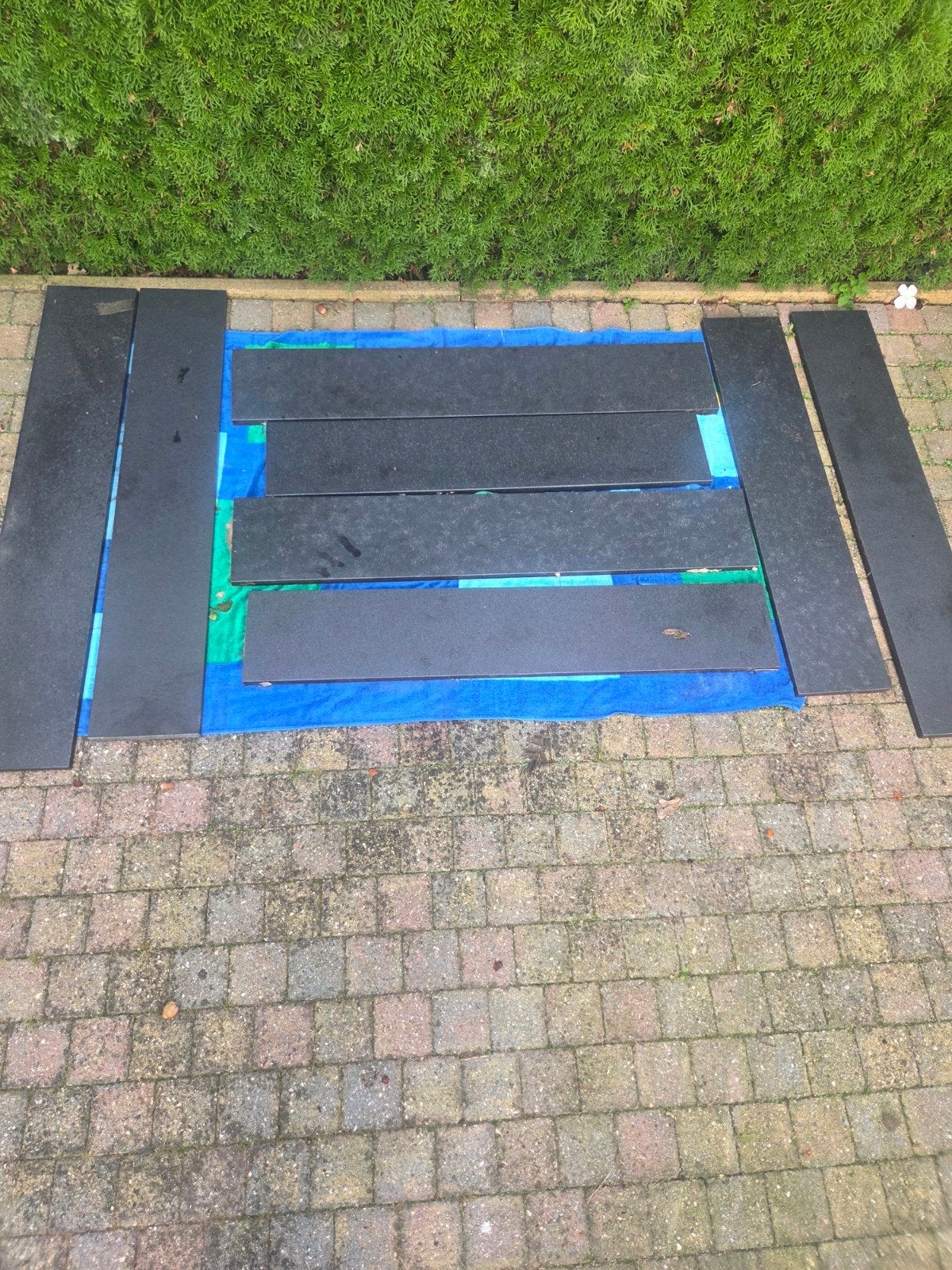 8 Hardstenen randen 1.15m x 0.20m voor tuin of border, Tuin en Terras, Ophalen, Steen, Gebruikt, 100 cm of meer