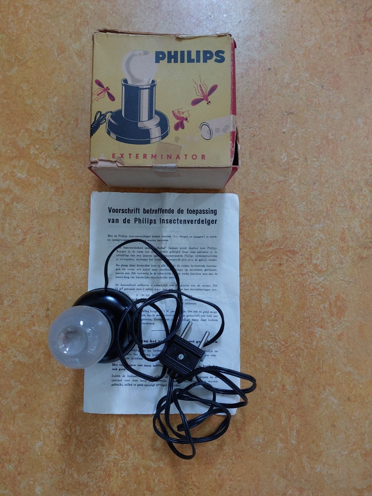 Philips insectenverdelger bakeliet vintage, Ophalen, Gebruikt