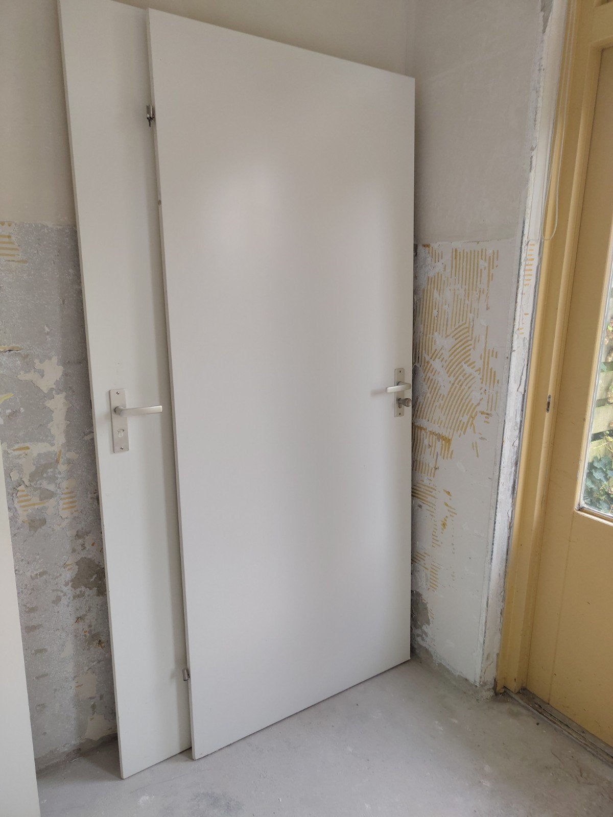 2x opdekdeur, Ophalen, Gebruikt, 80 tot 100 cm, Binnendeur