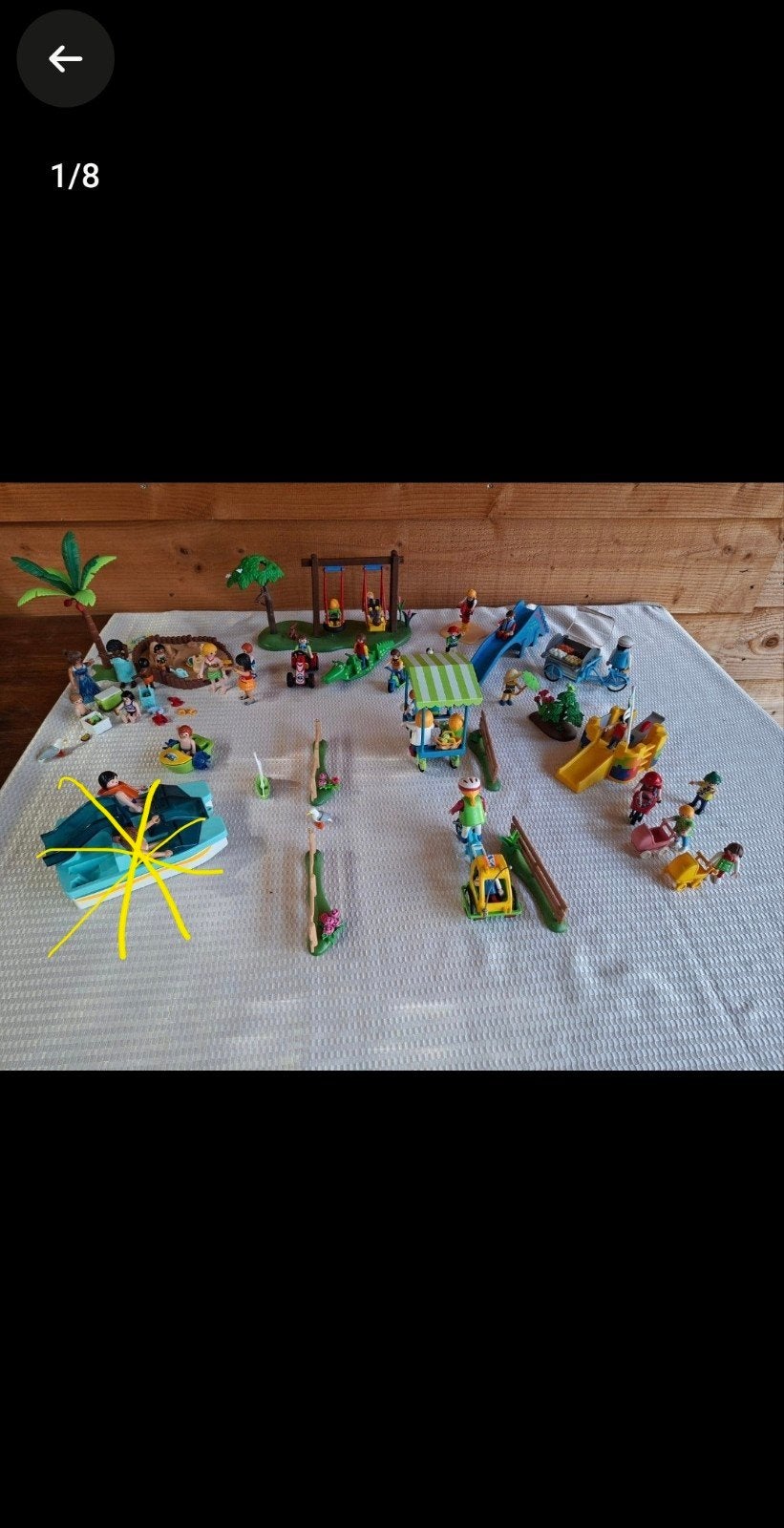 Grote Playmobil set met strand, speeltuin ook los te koop, Ophalen of Verzenden, Gebruikt, Jongen of Meisje