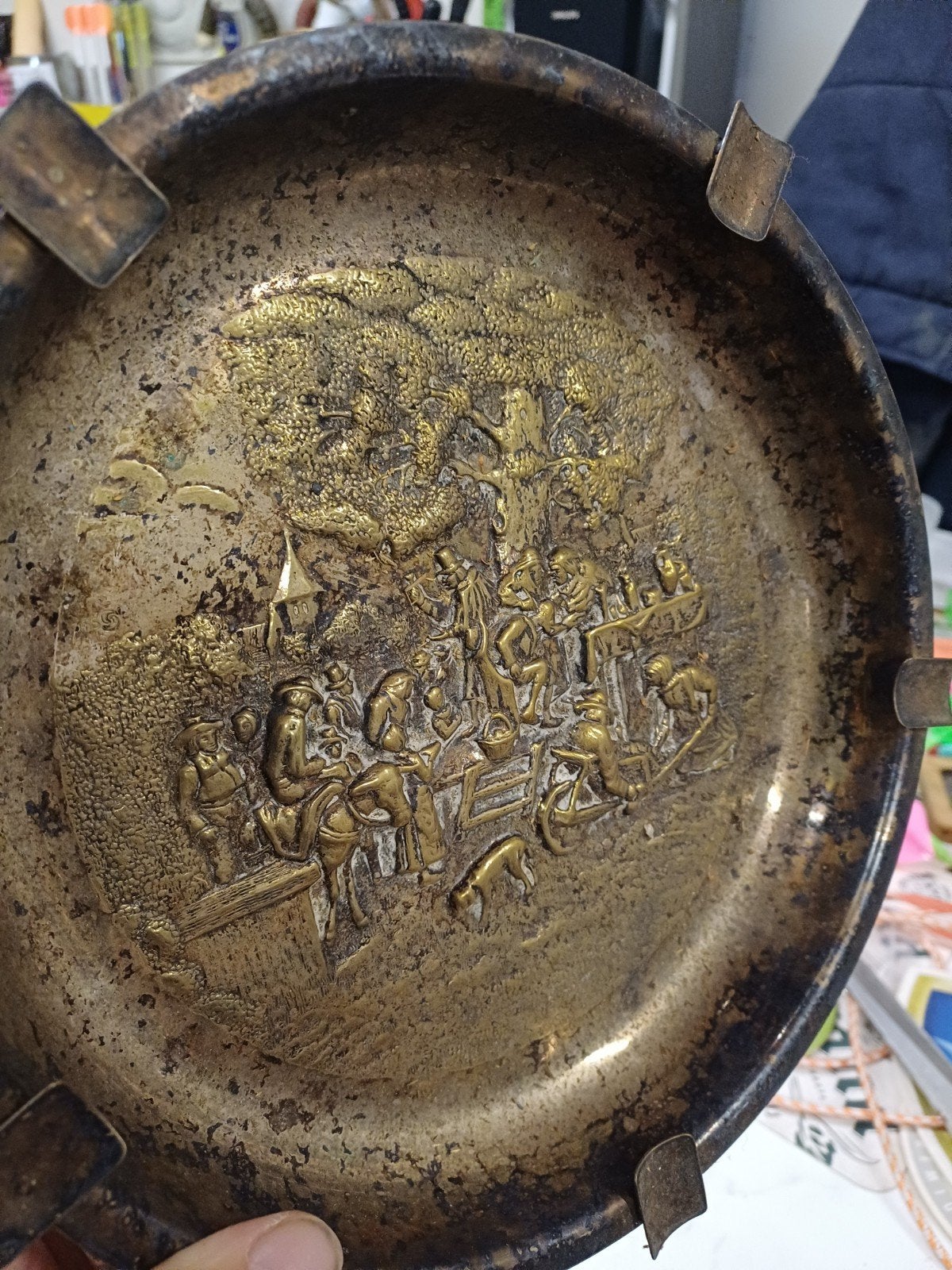 Vintage asbak, Ophalen of Verzenden, Koper