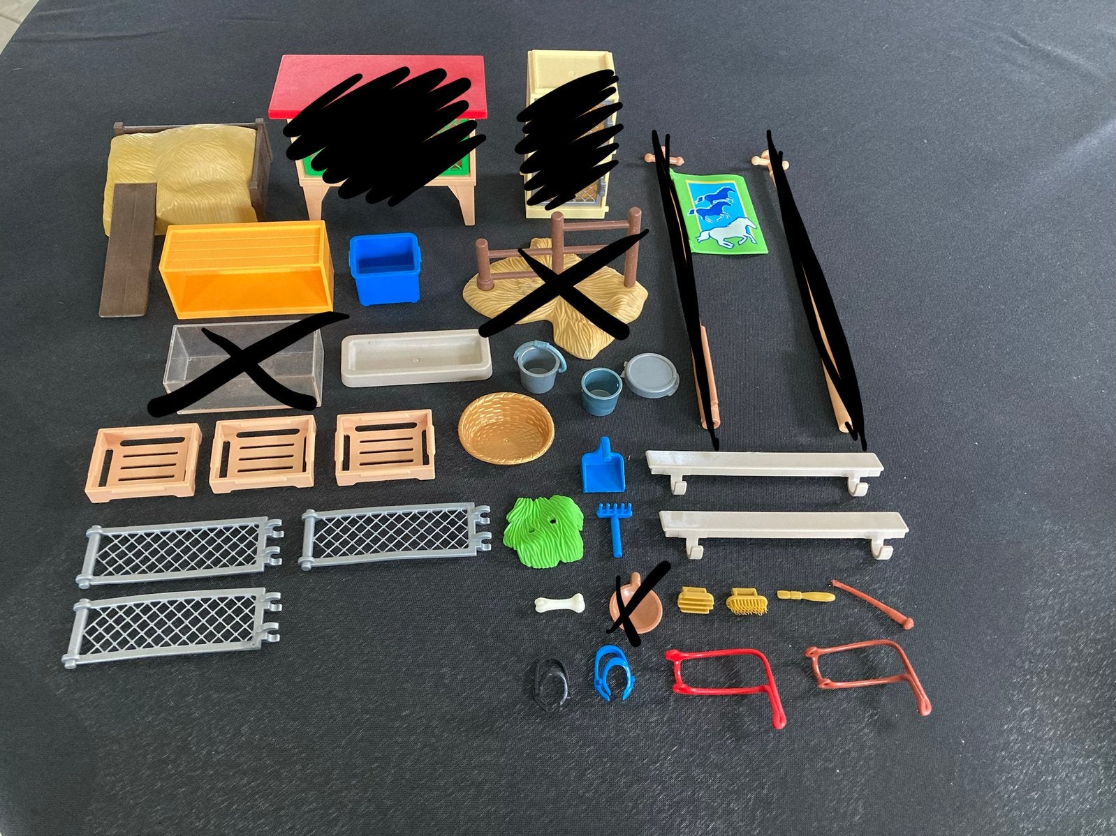 Playmobil paarden borstel, teugel  ed…, Ophalen of Verzenden, Zo goed als nieuw