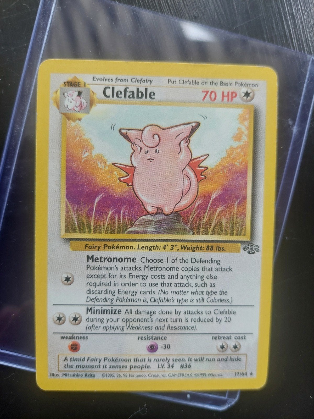 Pokémon Kaart Clefable 70 HP (17/64) - Mitsuhiro Arita, Ophalen of Verzenden, Gebruikt, Losse kaart