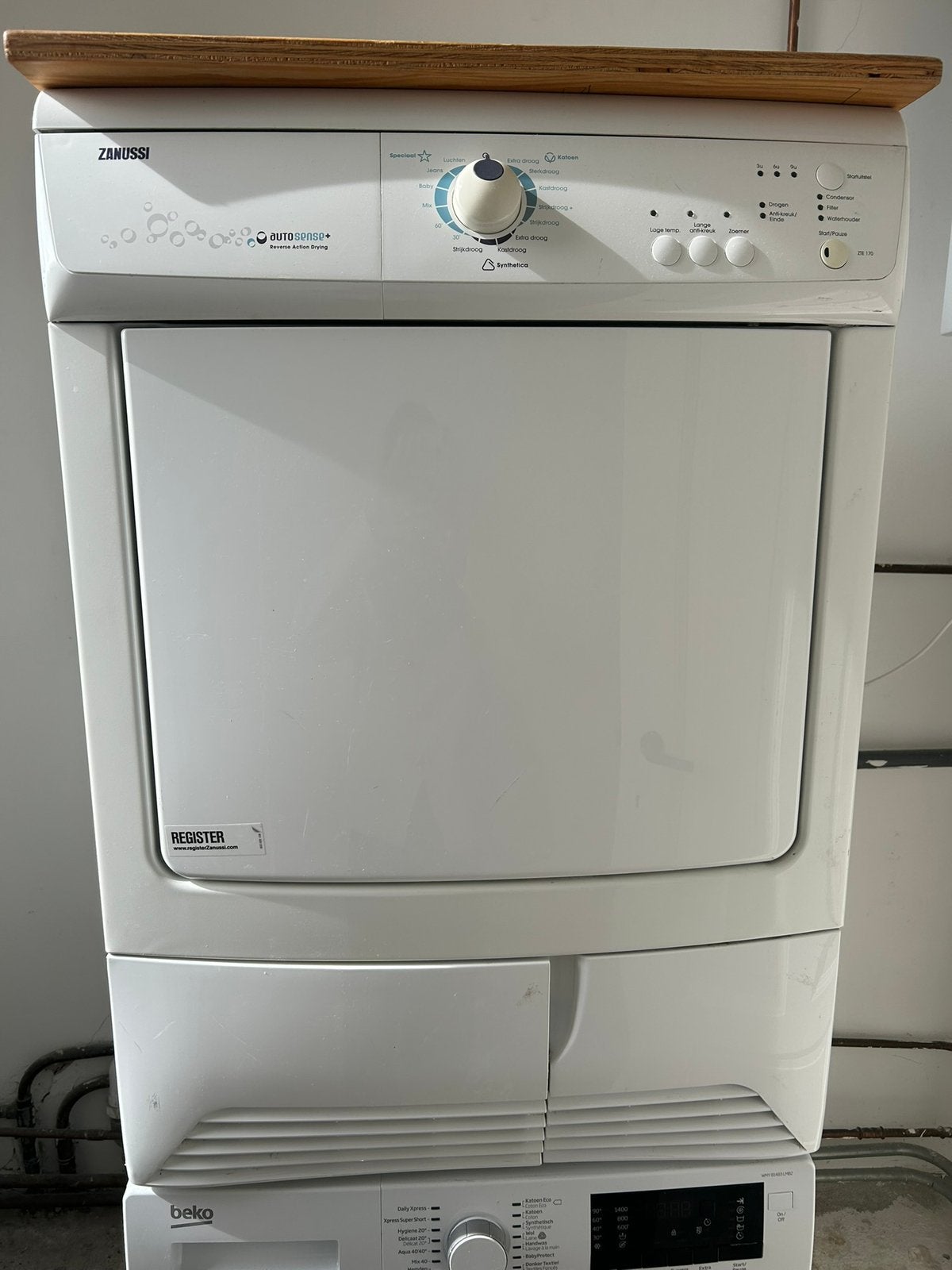 Zanussi condensdroger, Witgoed en Apparatuur, Ophalen, 6 tot 8 kg, Gebruikt, 85 tot 90 cm