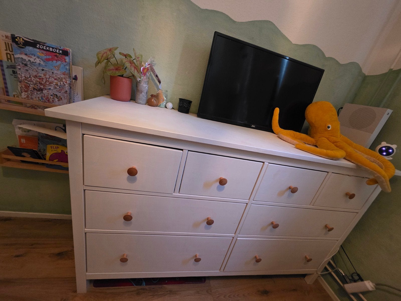 Hemnes ladekast wit - 8 lades, Huis en Inrichting, Kasten | Ladekasten, Ophalen, Gebruikt, 5 laden of meer, 150 tot 200 cm