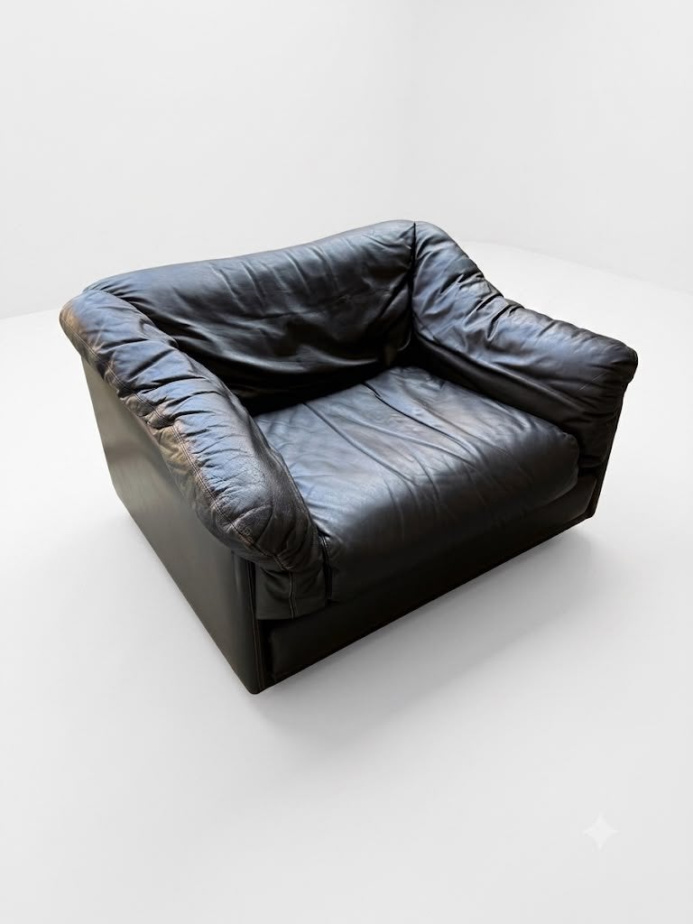 Jaren 70 bruin leren Leolux fauteuil, Ophalen, Leolux, Gebruikt, Leer