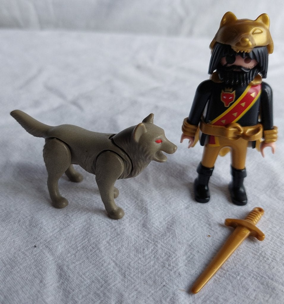 2x Playmobil 4644 Strijder met Wolf, Gebruikt, Complete set, Overige typen, Ophalen of Verzenden