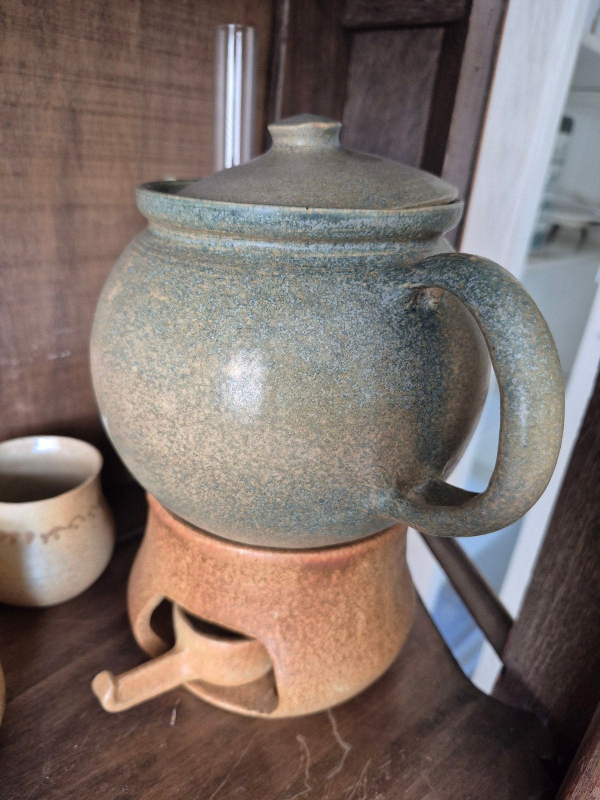 Vintage theeservies met theepot en 4 kopjes, Ophalen of Verzenden
