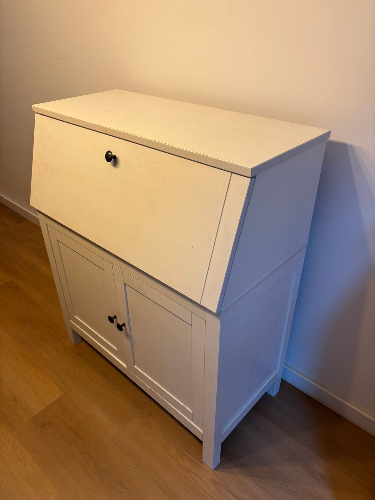 Witte Secretaire Kast - Degelijk met lichte gebruikerssporen, Ophalen, Gebruikt