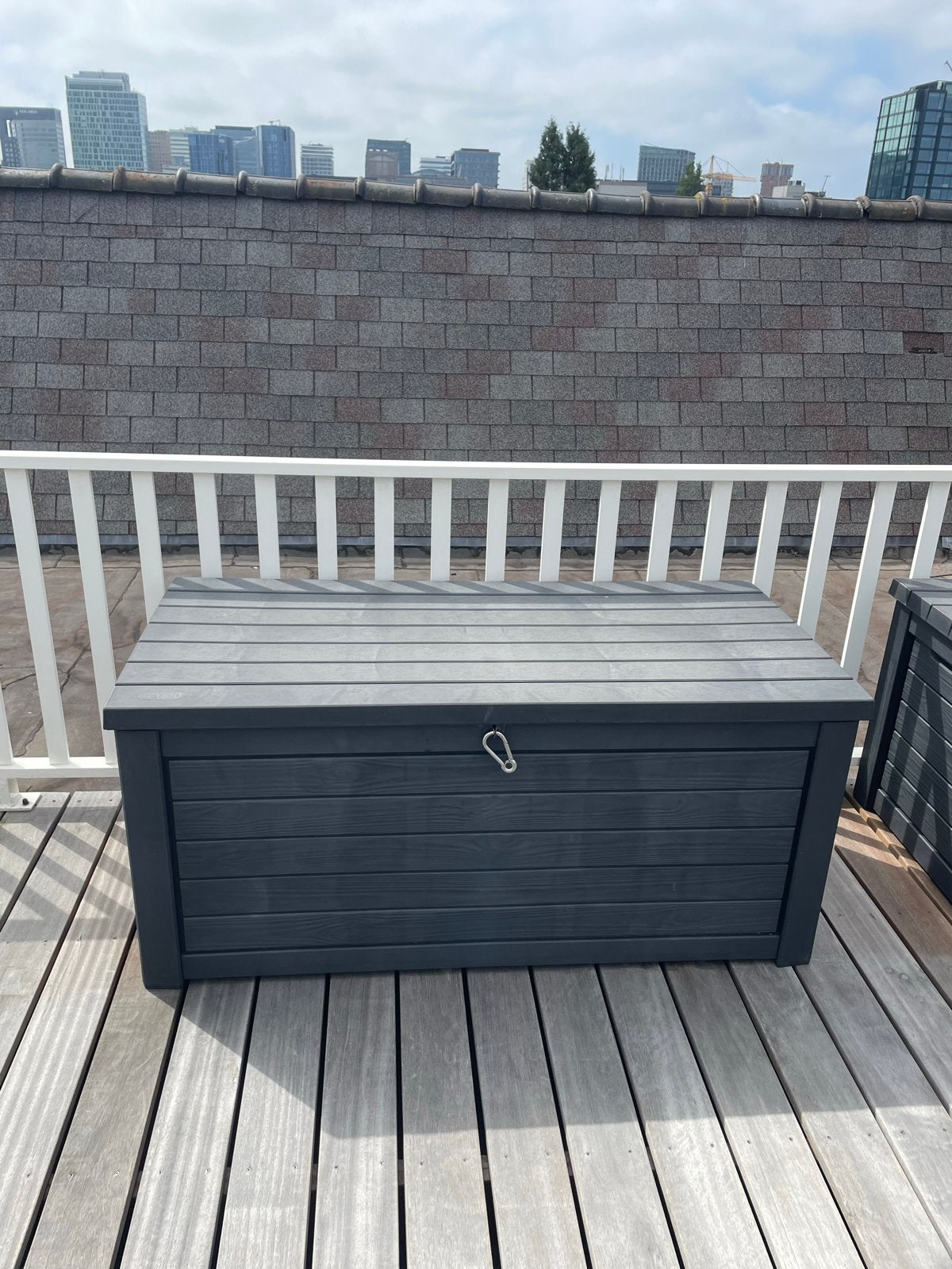 Keter Buitenopbergbox - Antraciet - 155x72x71cm, Ophalen, Zo goed als nieuw, Kunststof, Overige typen