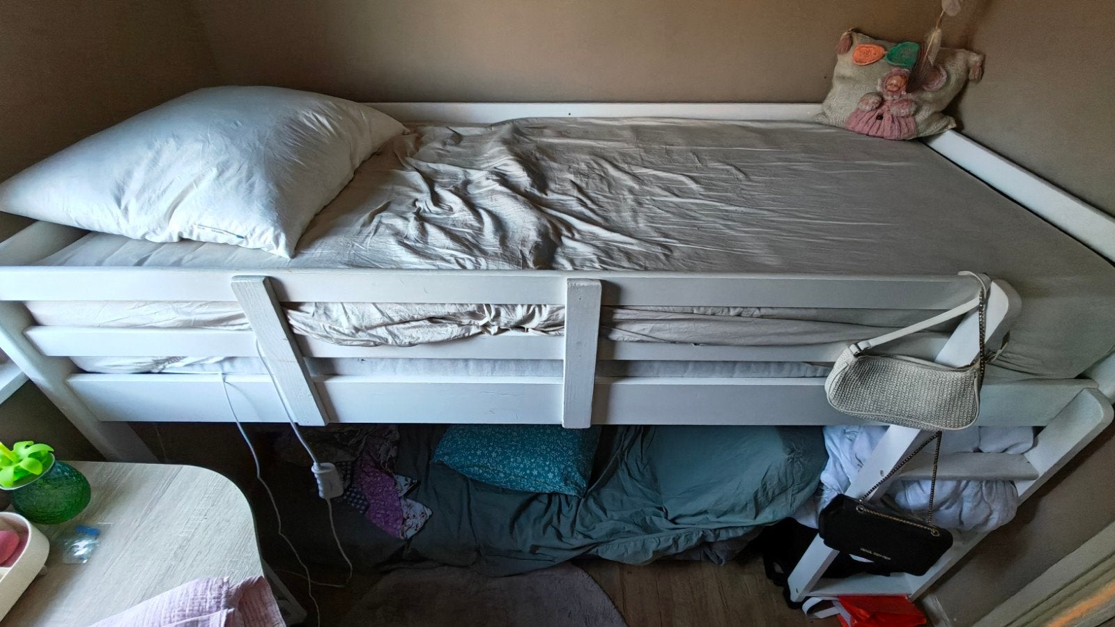 GRATIS midden-hoogslaper, Ophalen, Gebruikt, 90 cm, Eenpersoons