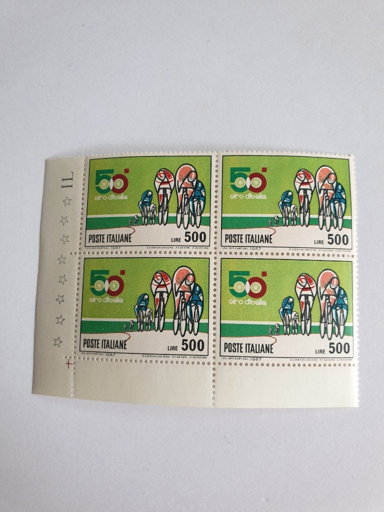3276 italie blok van 4x500 lire giro d italia 1967, Verzenden