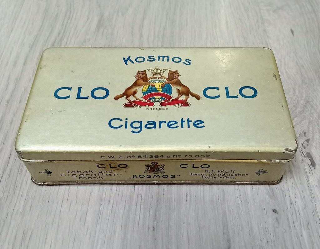 ww1 kosmos clo-clo oud blikje 1911, dresden, Verzenden, Gebruikt, Overige