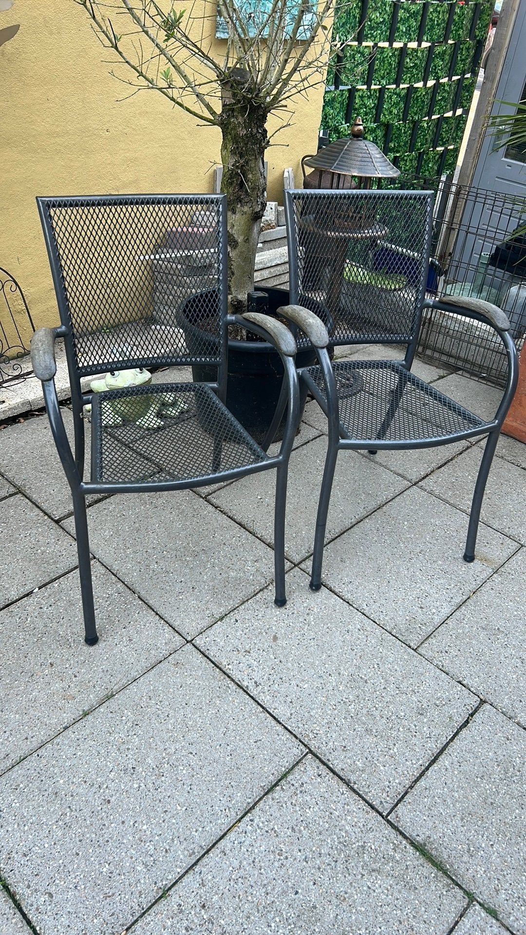 Tuinstoelen metaal 2 stuks, Caravans en Kamperen, Ophalen, Zo goed als nieuw