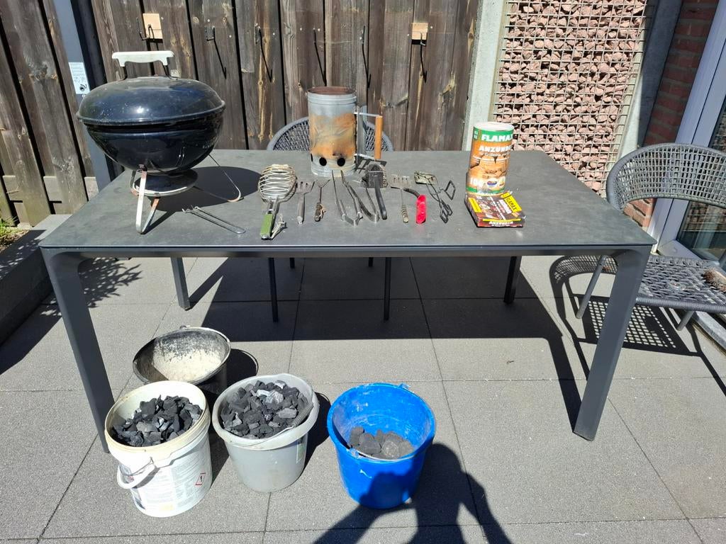 Complete Weber Barbecue Set - 35 cm met Accessoires & Kolen, Ophalen, Gebruikt, Weber, Met accessoires