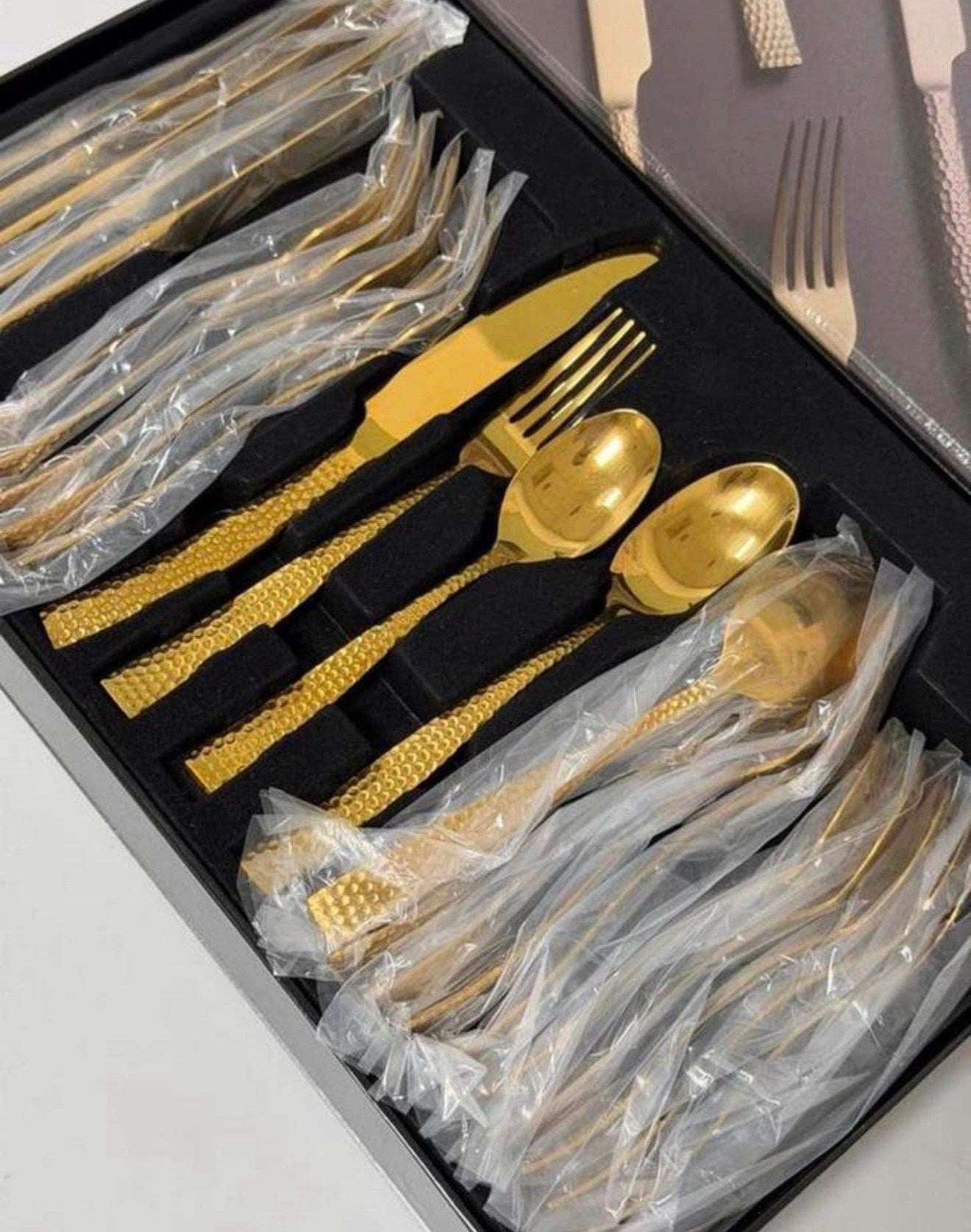 24-delige Kitchen Pro Bestekset Goudkleurig goud Luxe Design, P, Bestekset, P, P