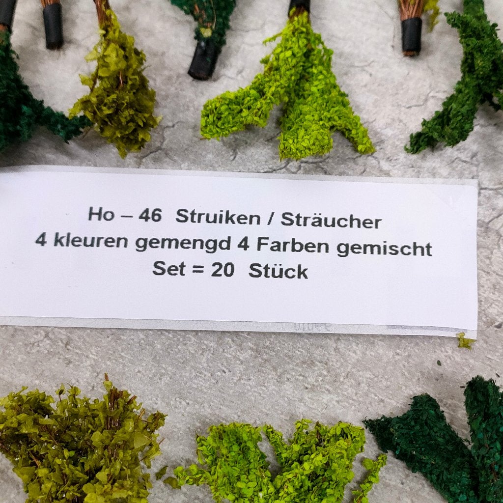 modeltrein  Ho – 46 Struiken 4 kleuren gemengd, Overige merken, Gelijkstroom, Natuur, Nieuw