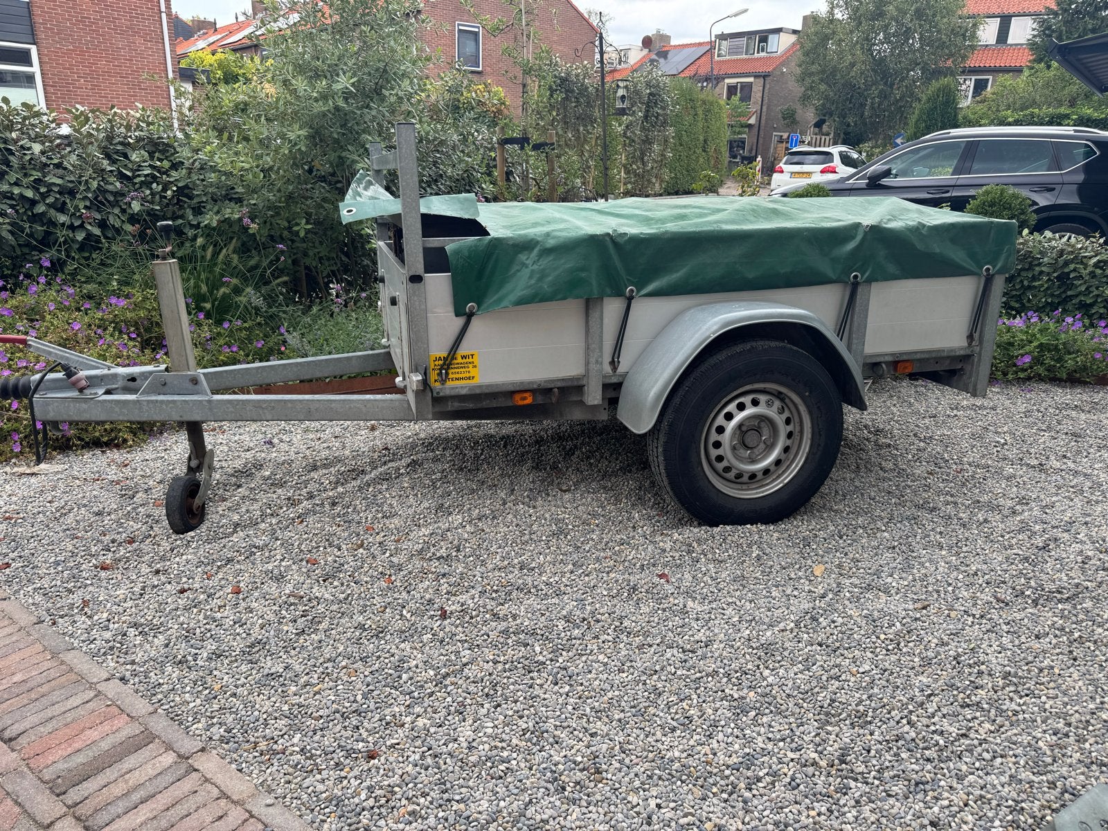 Aanhangwagen met huif en oprijplaat, Auto diversen, Aanhangers en Bagagewagens, Ophalen, Gebruikt