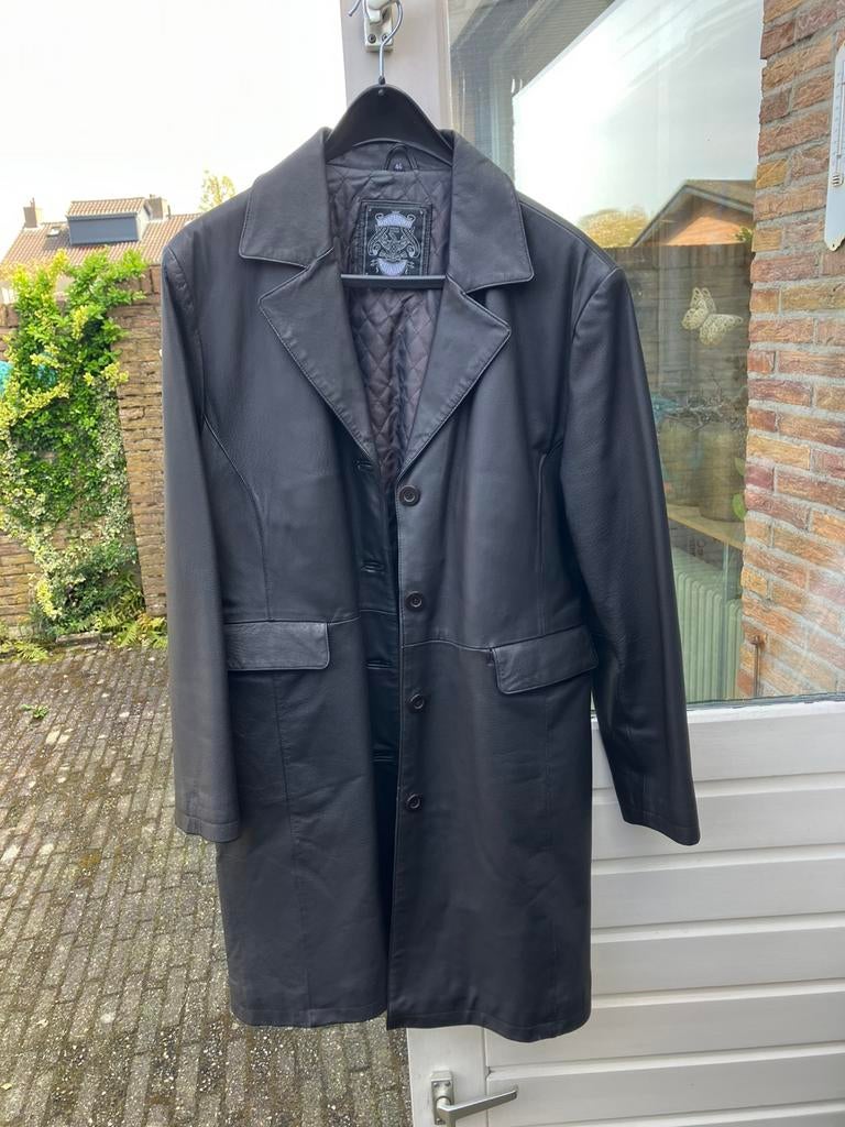 Mooie zwarte leren jas, Kleding | Dames, Jassen | Winter, Ophalen of Verzenden, Zo goed als nieuw, Maat 46/48 (XL) of groter, Zwart