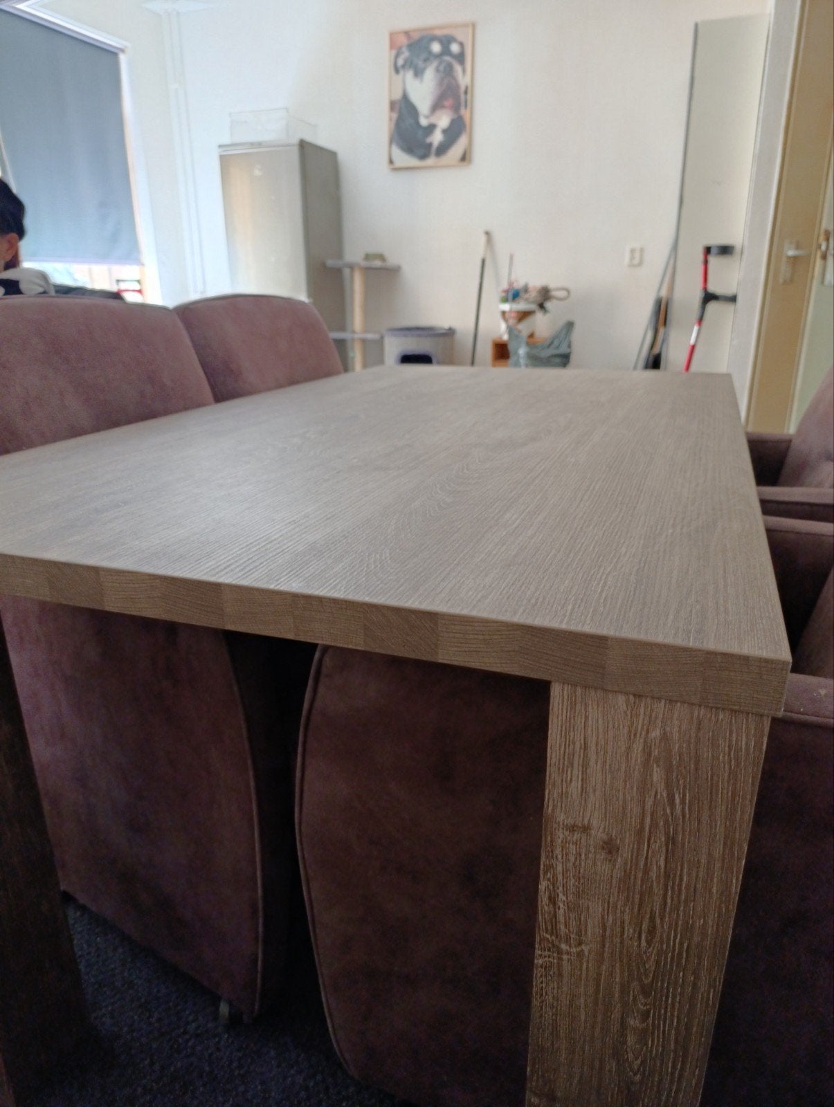 Eethoektafel plus stoelen, Ophalen of Verzenden, Gebruikt, 4 tot 6 stoelen