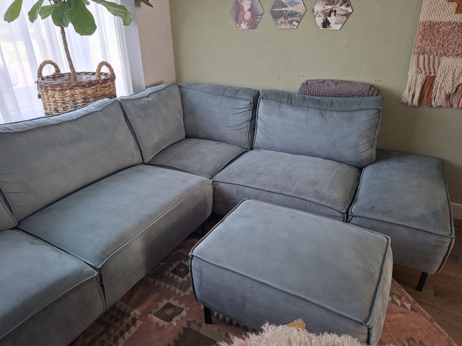 Comfortabele Hoekbank met Ottomaan - Zo goed als nieuw, Ophalen, Modern, Comfortabel, 250 tot 300 cm, Hoekbank