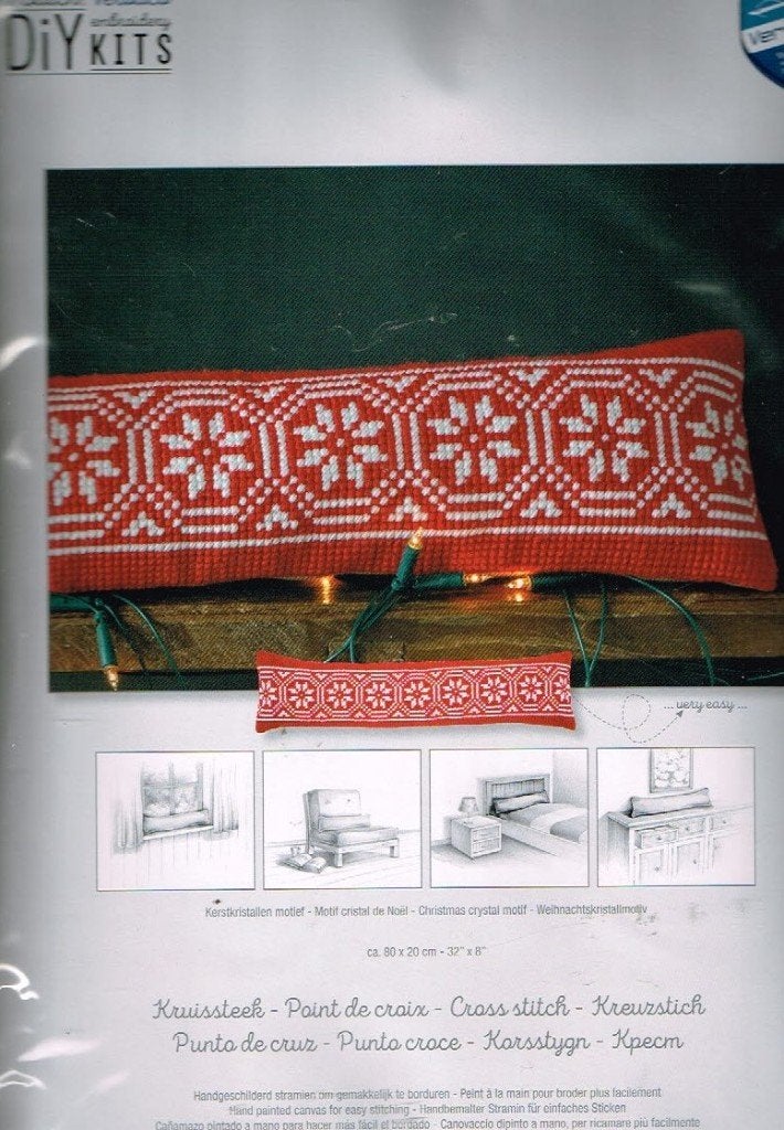 Cado vervaco borduurpakket TOCHTKUSSEN  KERSTKRISTALLEN, Hobby en Vrije tijd, Ophalen of Verzenden, Nieuw, Handborduren, Borduurpakket