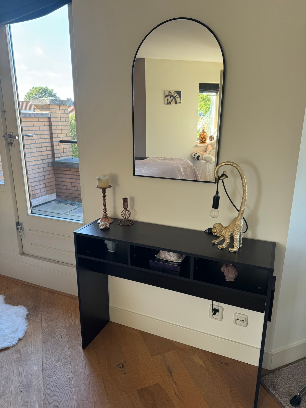 Zwarte sidetable - Ideaal voor hal of slaapkamer, Ophalen, Overige materialen, Gebruikt, 50 tot 100 cm