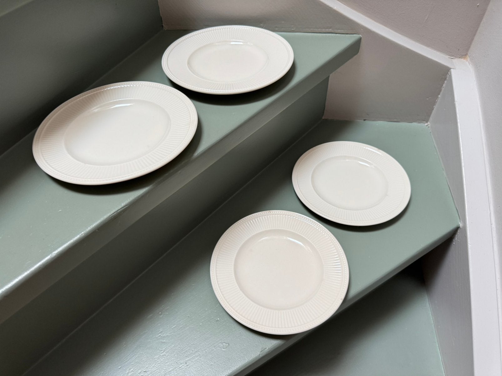 4x Wedgwood Windsor Queen’s Ware borden 21 cm – England, Gebruikt, Ophalen of Verzenden, Bord(en), Overige stijlen