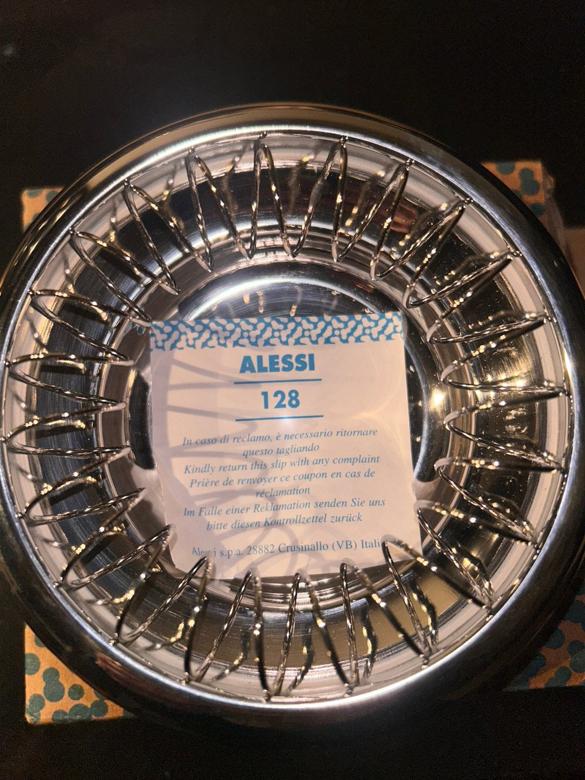 Alessi 7690.12 Asbak met spiraal - RVS, Nieuw, Ophalen of Verzenden, Zilver, Metaal