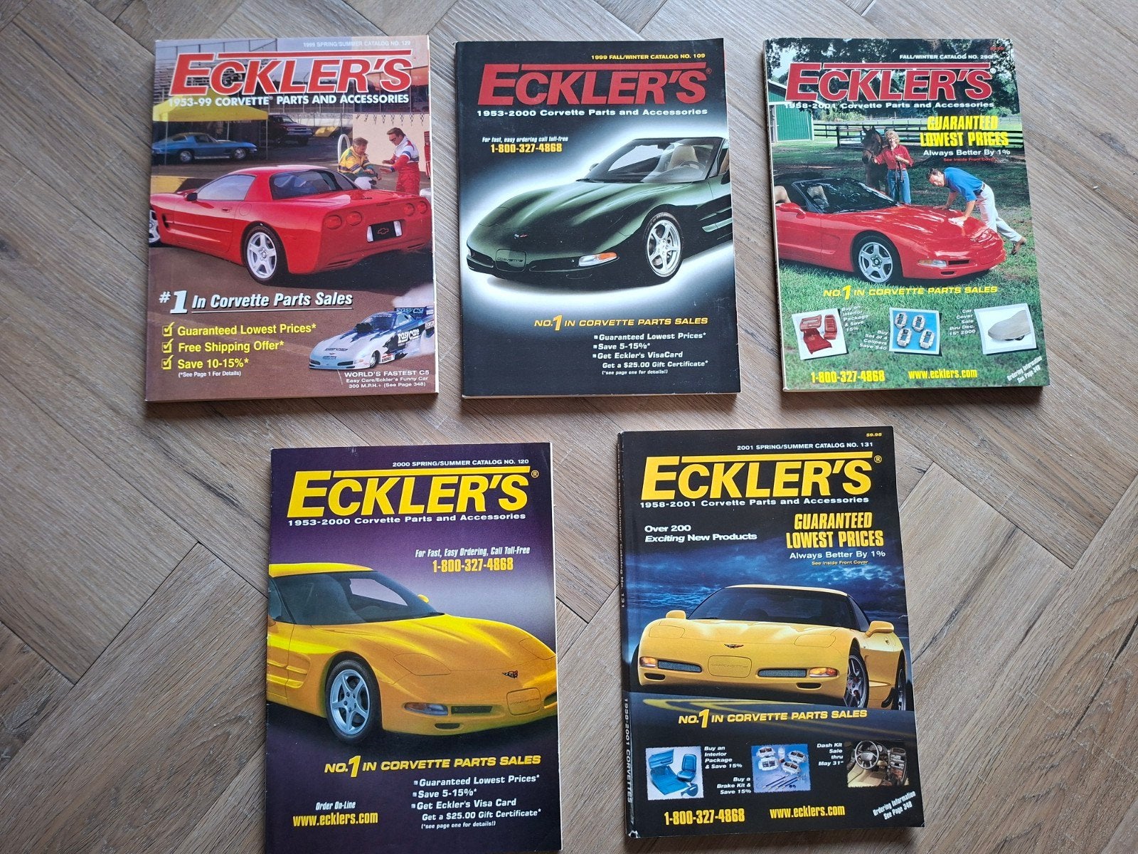 Eckler's Corvette onderdelen catalogi (5 stuks), Ophalen of Verzenden, Gelezen, Overige merken