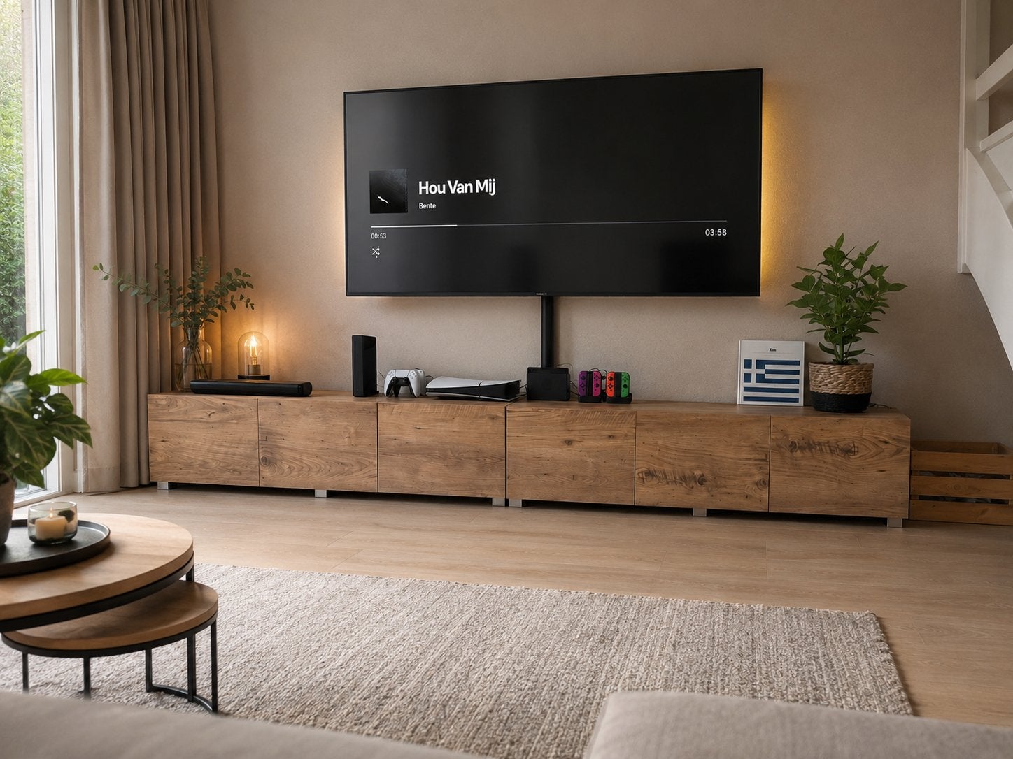 Moderne TV-meubel (2x 150 cm) - Nieuwstaat, Huis en Inrichting, Ophalen, Overige materialen, Nieuw, 200 cm of meer
