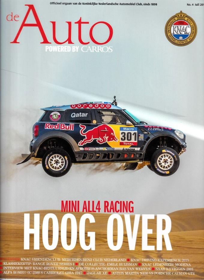 De Auto 4 2015 : Saab 9-3 Viggen - Mini All4 - Jaguar XE 3.0, Ophalen of Verzenden, Gelezen, Algemeen