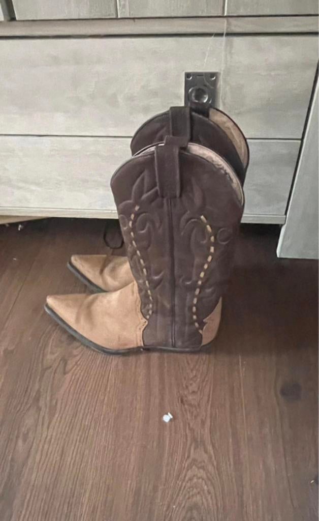 Gave western cowboy laarzen leer mt 40, Ophalen of Verzenden, Zo goed als nieuw, Zwart, Hoge laarzen