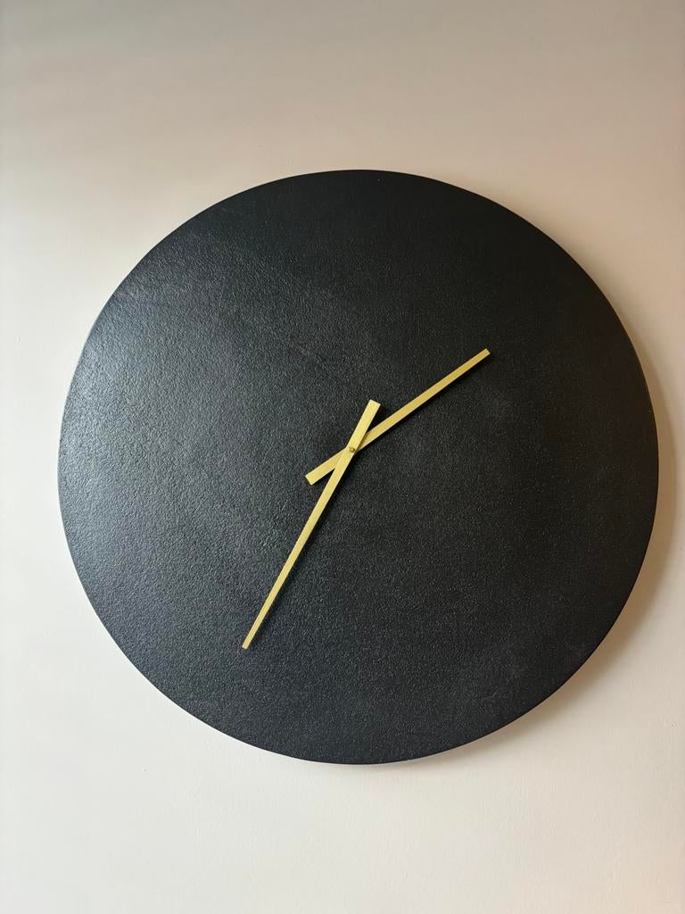 zwarte klok gouden wijzers zara home, Ophalen, Zo goed als nieuw, Wandklok