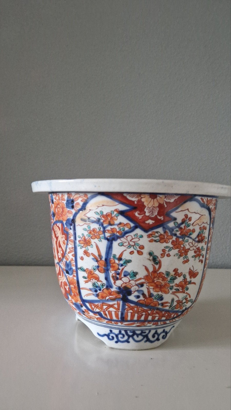Antieke Chinese bloempot met kleurrijk decor, Antiek en Kunst, Ophalen