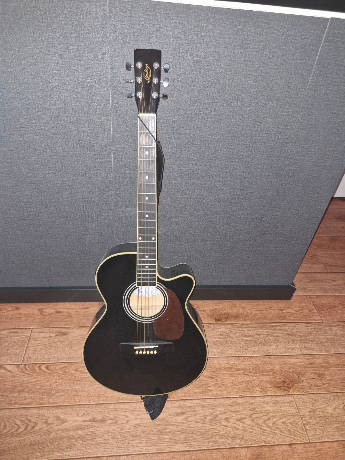 Hudson Western gitaar met element - Zwart, Ophalen, Zo goed als nieuw