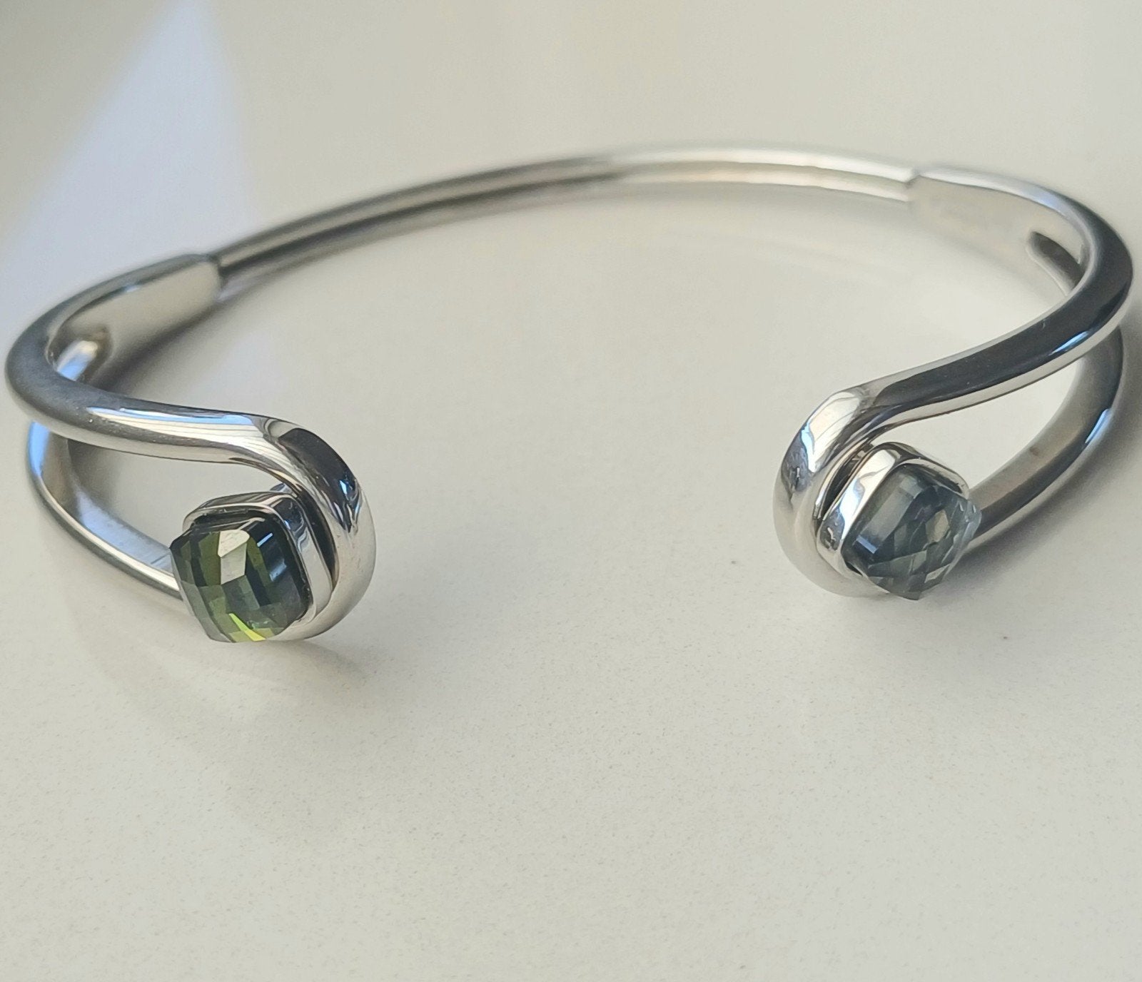 Zilverkleurige Melano twisted double loop armband maat M, Verzenden