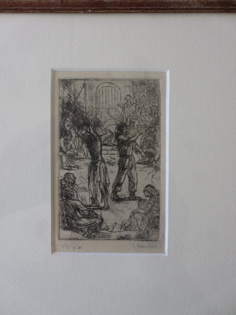 Originele Ets Jules Van Ael (1912-1997), 10 cm, Ets, Ophalen of Verzenden, 6 cm