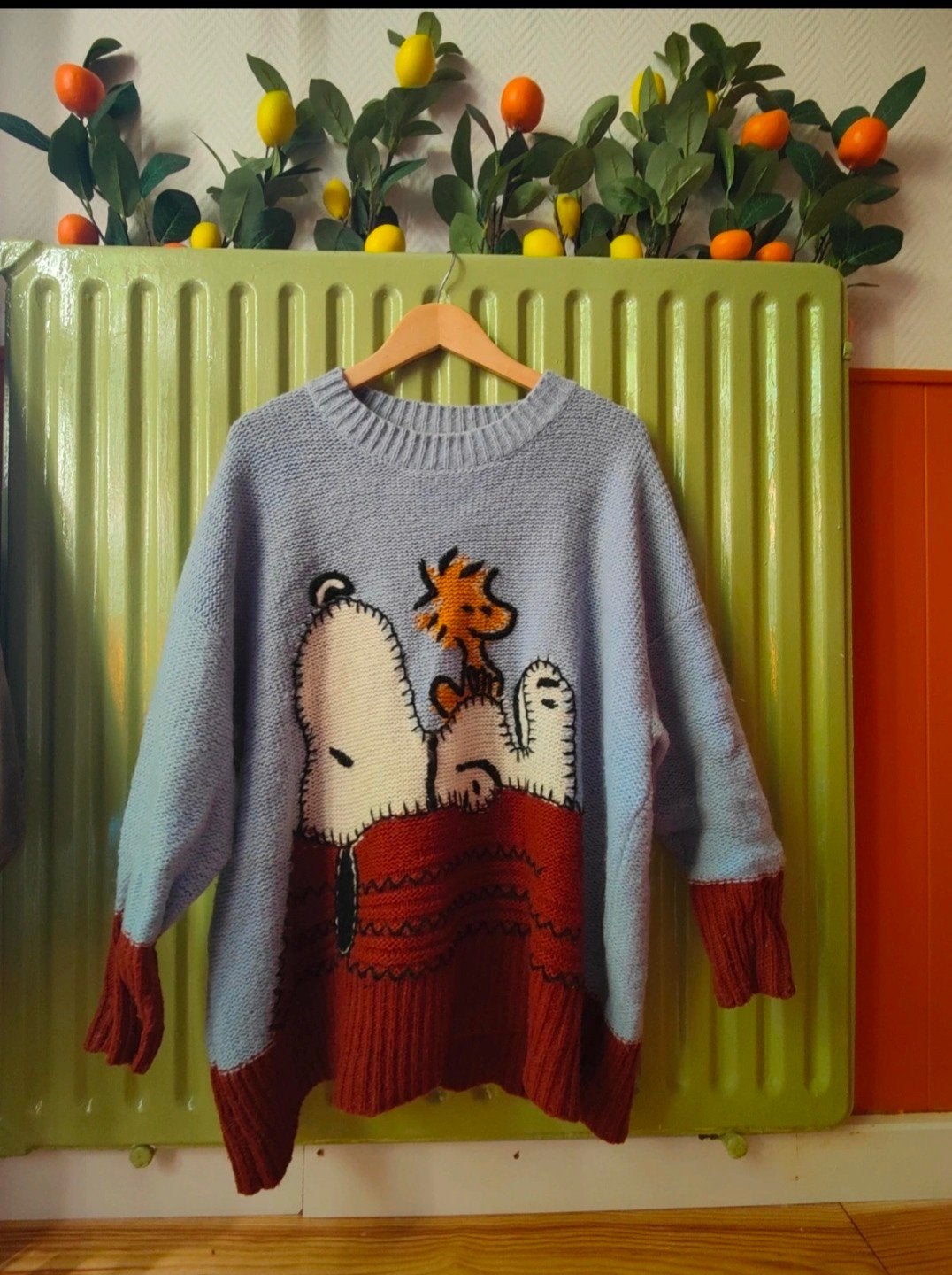 Zara Limited Edition Peanuts Snoopy Oversized Trui, Maat 38/40 (M), Blauw, Zara, Ophalen of Verzenden