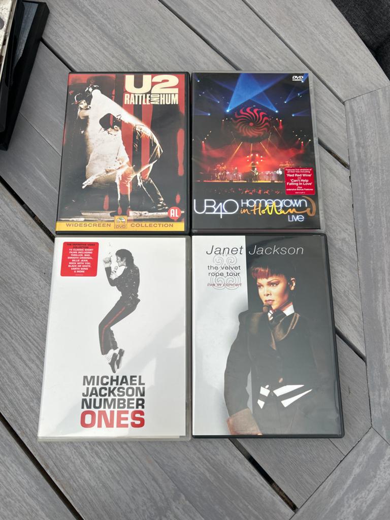 Muziek DVD's: U2, UB40, Michael Jackson, Janet Jackson, Alle leeftijden, Ophalen of Verzenden, Gebruikt, Muziek en Concerten
