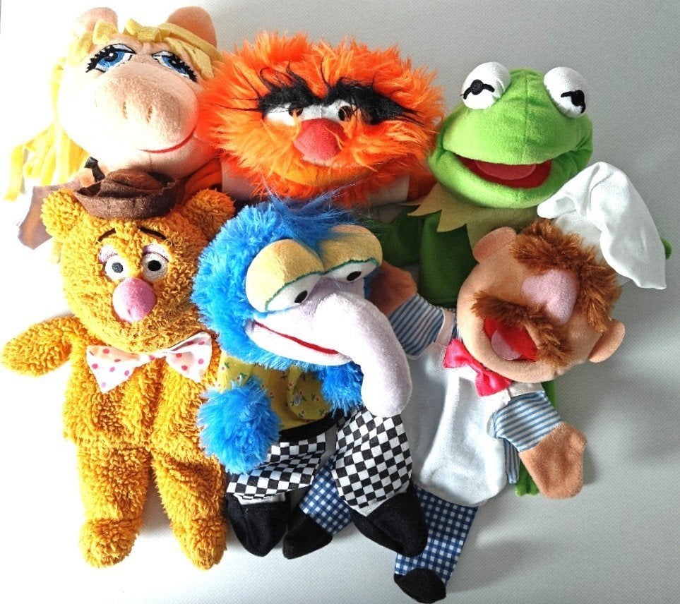 6 Muppets: Miss Piggy, Kermit, Fozzy, Gonzo, Animal en Kok., Ophalen of Verzenden, Zo goed als nieuw, Overige typen