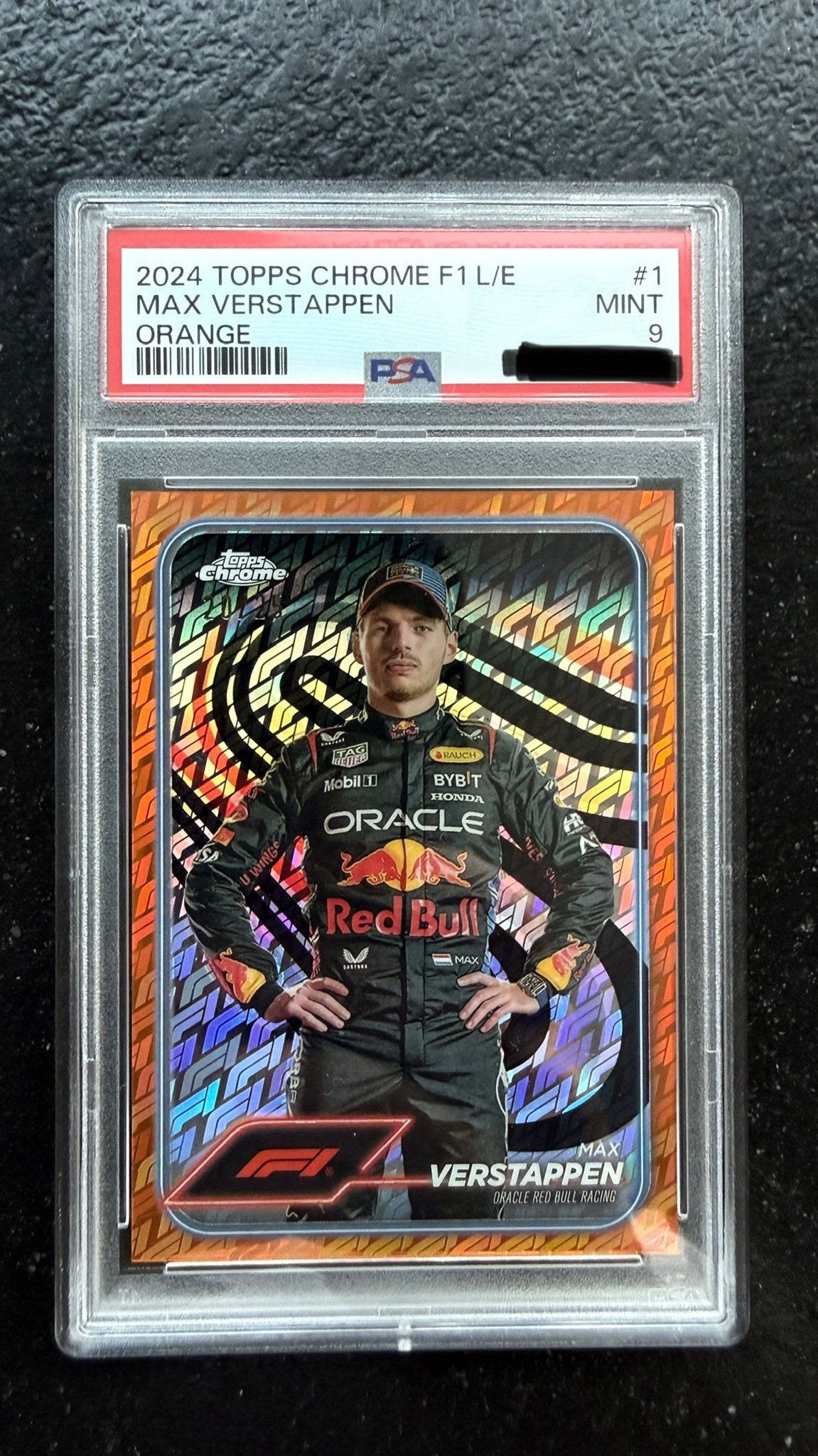 Max Verstappen Topps Chrome F1 L/E Orange PSA 9, Verzamelen, Ophalen of Verzenden, Nieuw, Formule 1