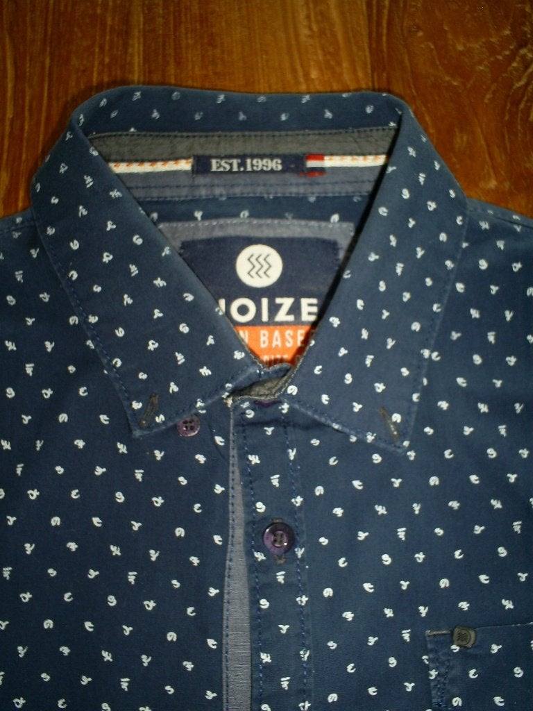 blauw Heren overhemd van NOIZE maat M, Noize, Halswijdte 39/40 (M), Zo goed als nieuw, Verzenden