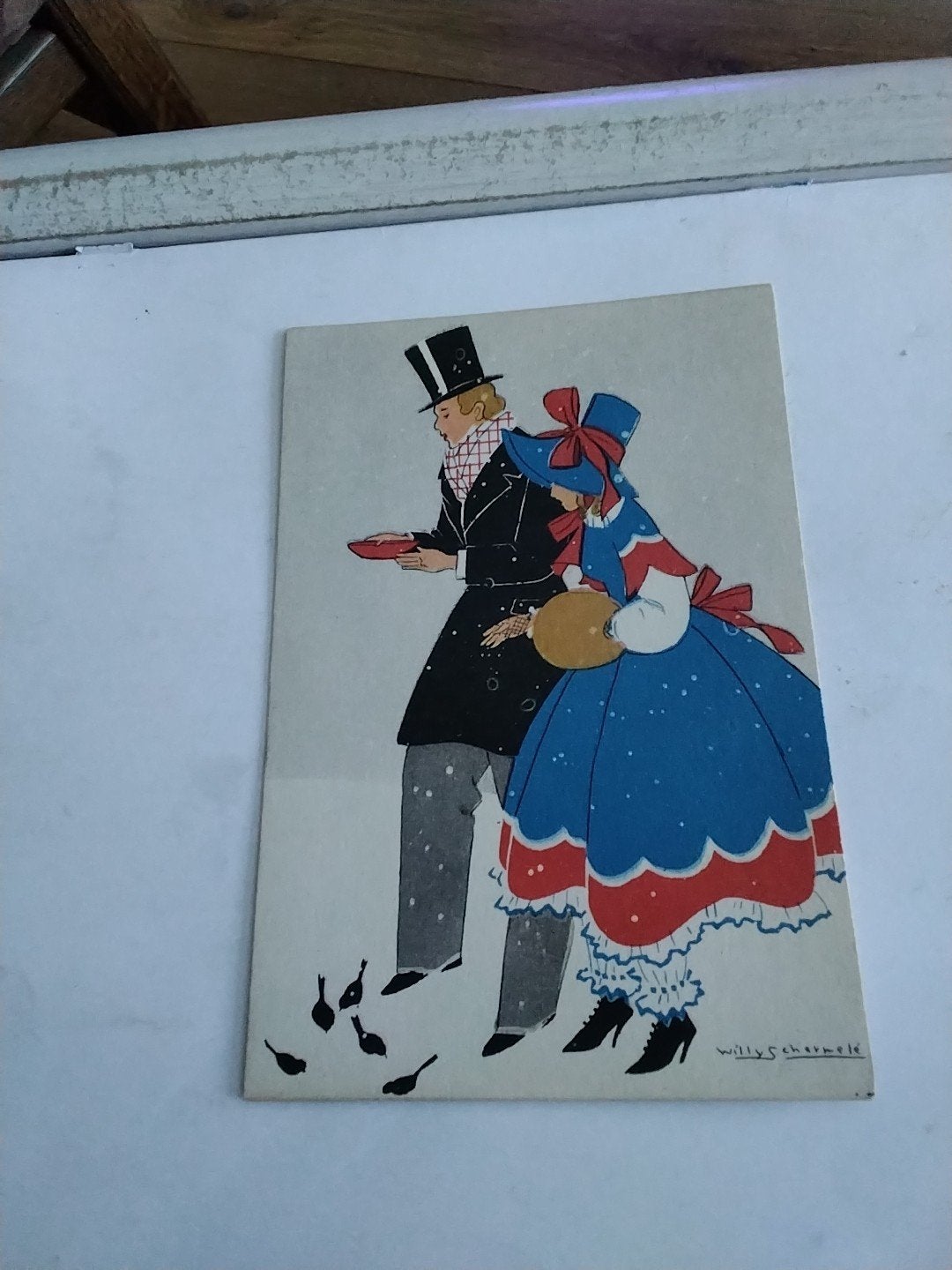 WILLY SCHERMELE.   VOGELS VOEREN, Ophalen of Verzenden, Sterren en Beroemdheden